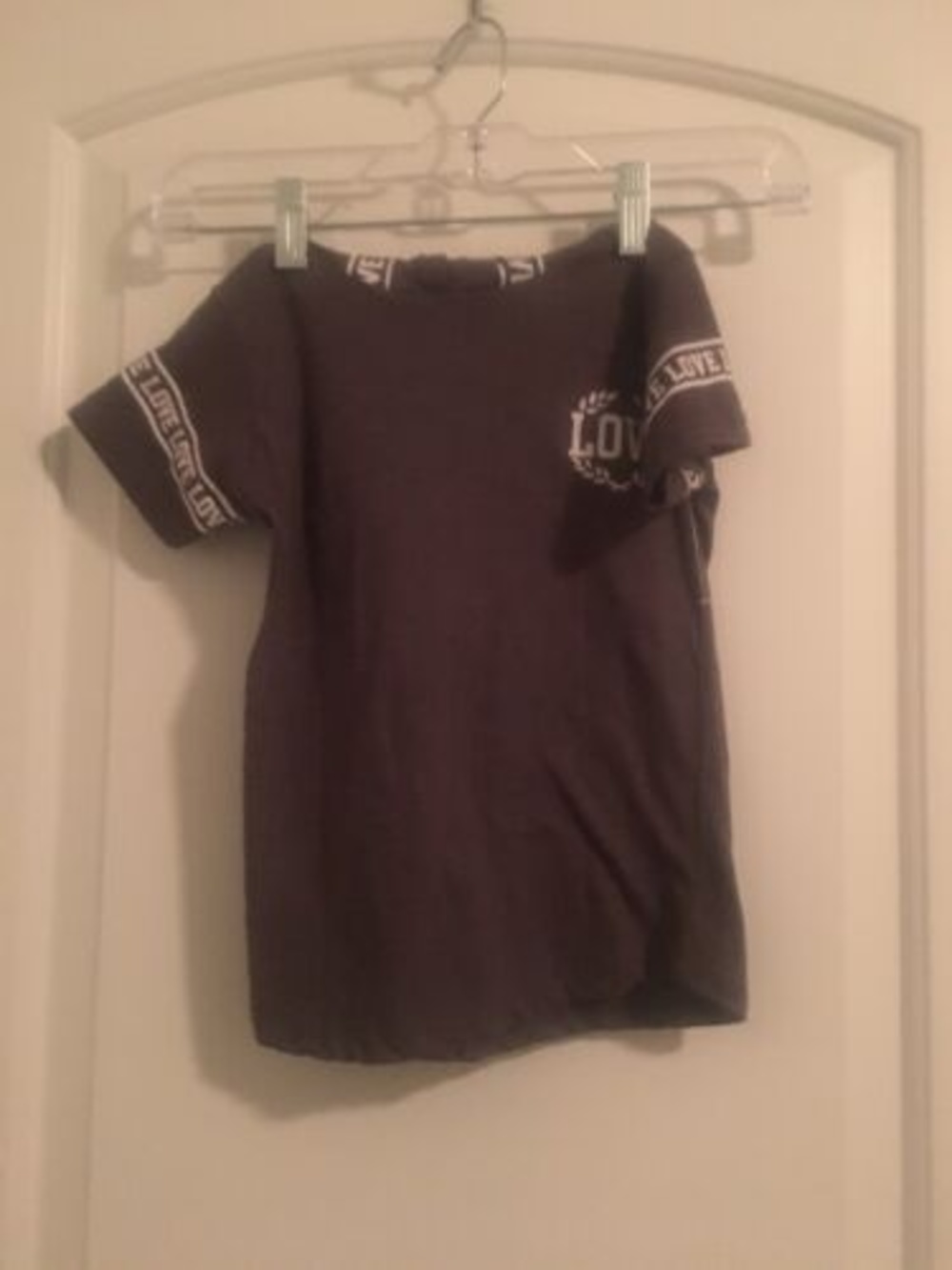 On Fire Girls LOVE Shirt Size 6 Gray White